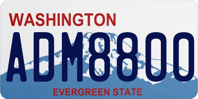 WA license plate ADM8800