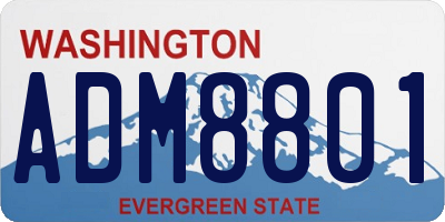WA license plate ADM8801