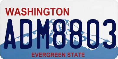 WA license plate ADM8803