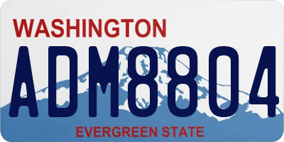 WA license plate ADM8804