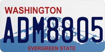 WA license plate ADM8805