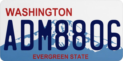 WA license plate ADM8806