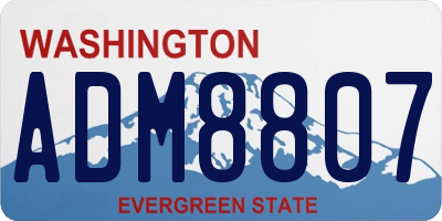 WA license plate ADM8807