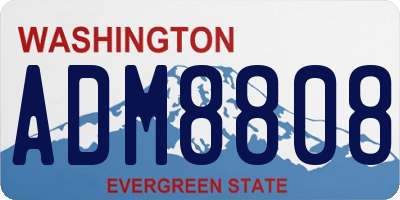 WA license plate ADM8808