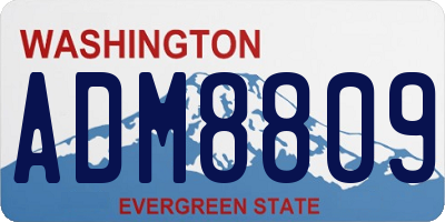 WA license plate ADM8809