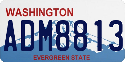 WA license plate ADM8813