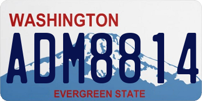 WA license plate ADM8814
