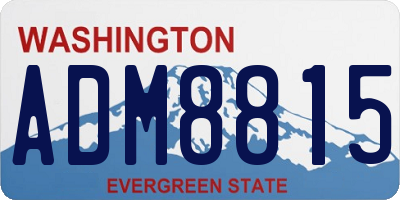 WA license plate ADM8815