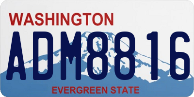 WA license plate ADM8816
