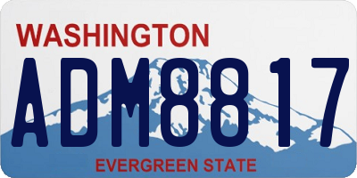 WA license plate ADM8817