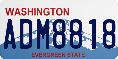 WA license plate ADM8818