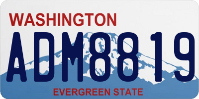 WA license plate ADM8819
