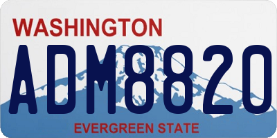 WA license plate ADM8820