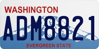 WA license plate ADM8821