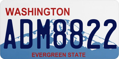 WA license plate ADM8822