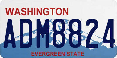 WA license plate ADM8824