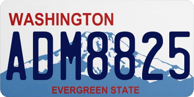 WA license plate ADM8825