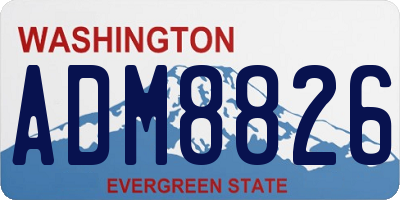 WA license plate ADM8826