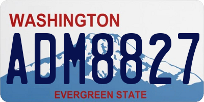 WA license plate ADM8827