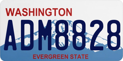 WA license plate ADM8828