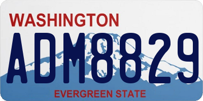 WA license plate ADM8829