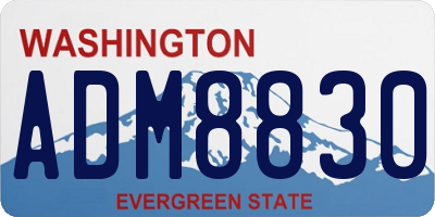 WA license plate ADM8830