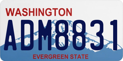 WA license plate ADM8831