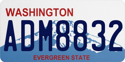 WA license plate ADM8832