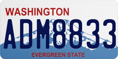 WA license plate ADM8833