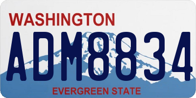 WA license plate ADM8834