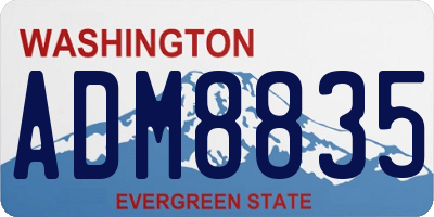 WA license plate ADM8835