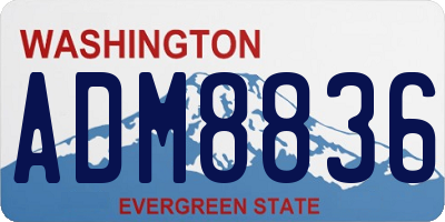 WA license plate ADM8836