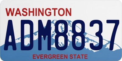 WA license plate ADM8837