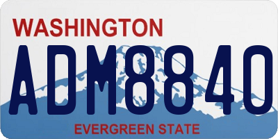 WA license plate ADM8840