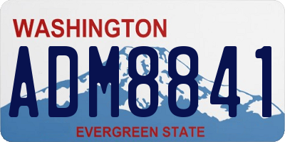 WA license plate ADM8841