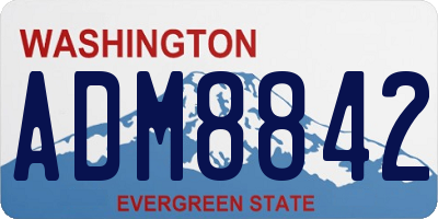 WA license plate ADM8842