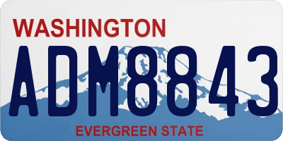 WA license plate ADM8843