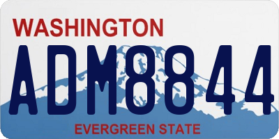 WA license plate ADM8844