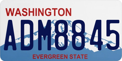 WA license plate ADM8845
