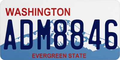 WA license plate ADM8846