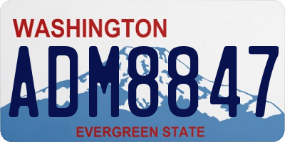 WA license plate ADM8847