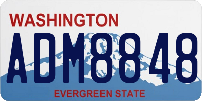 WA license plate ADM8848