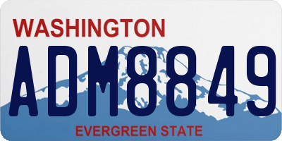 WA license plate ADM8849