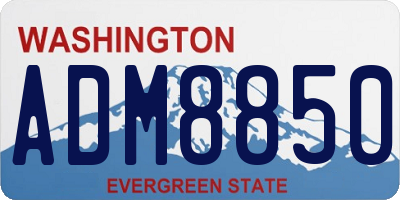WA license plate ADM8850