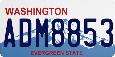 WA license plate ADM8853