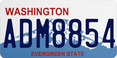 WA license plate ADM8854