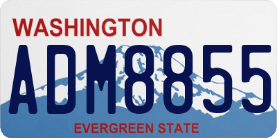 WA license plate ADM8855