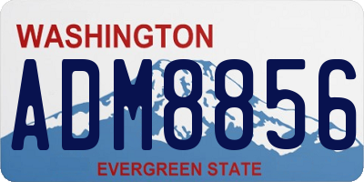 WA license plate ADM8856