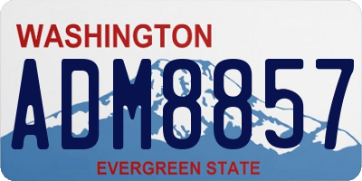 WA license plate ADM8857