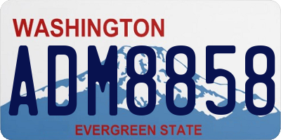 WA license plate ADM8858